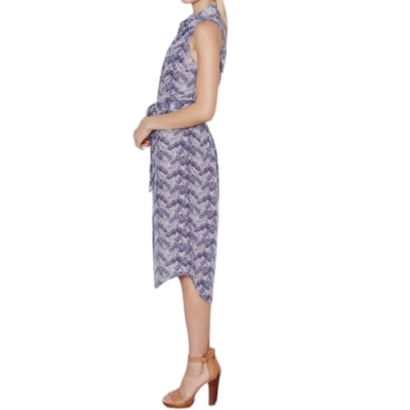 EQUIPMENT Tegan 100% silk blue white jungle print sleeveless shirt dress XS - Picture 3 of 15
